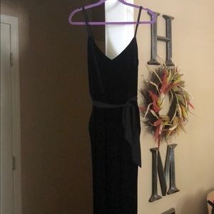 calvin klein black velvet jumpsuit
